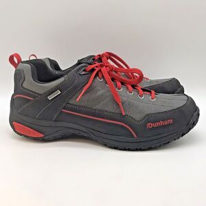 Dunham Ludlow Cloud Plus Shoes Mens 12 Grey Red Waterproof Slip Resistant CH9129